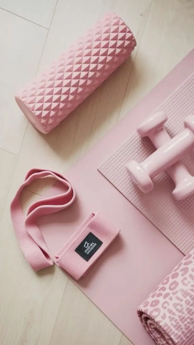 Tapis de Pilates installé pour la séance
